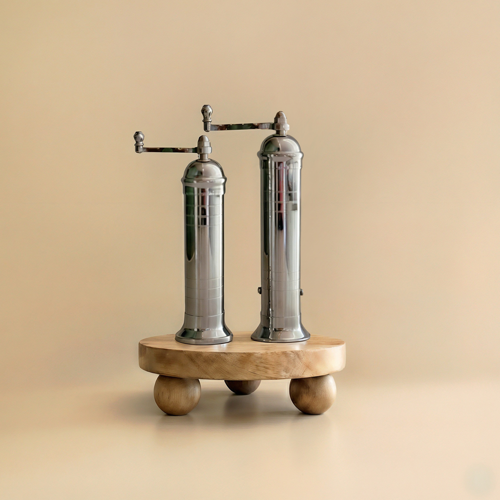 Chrome + Brass Mills Riser Set