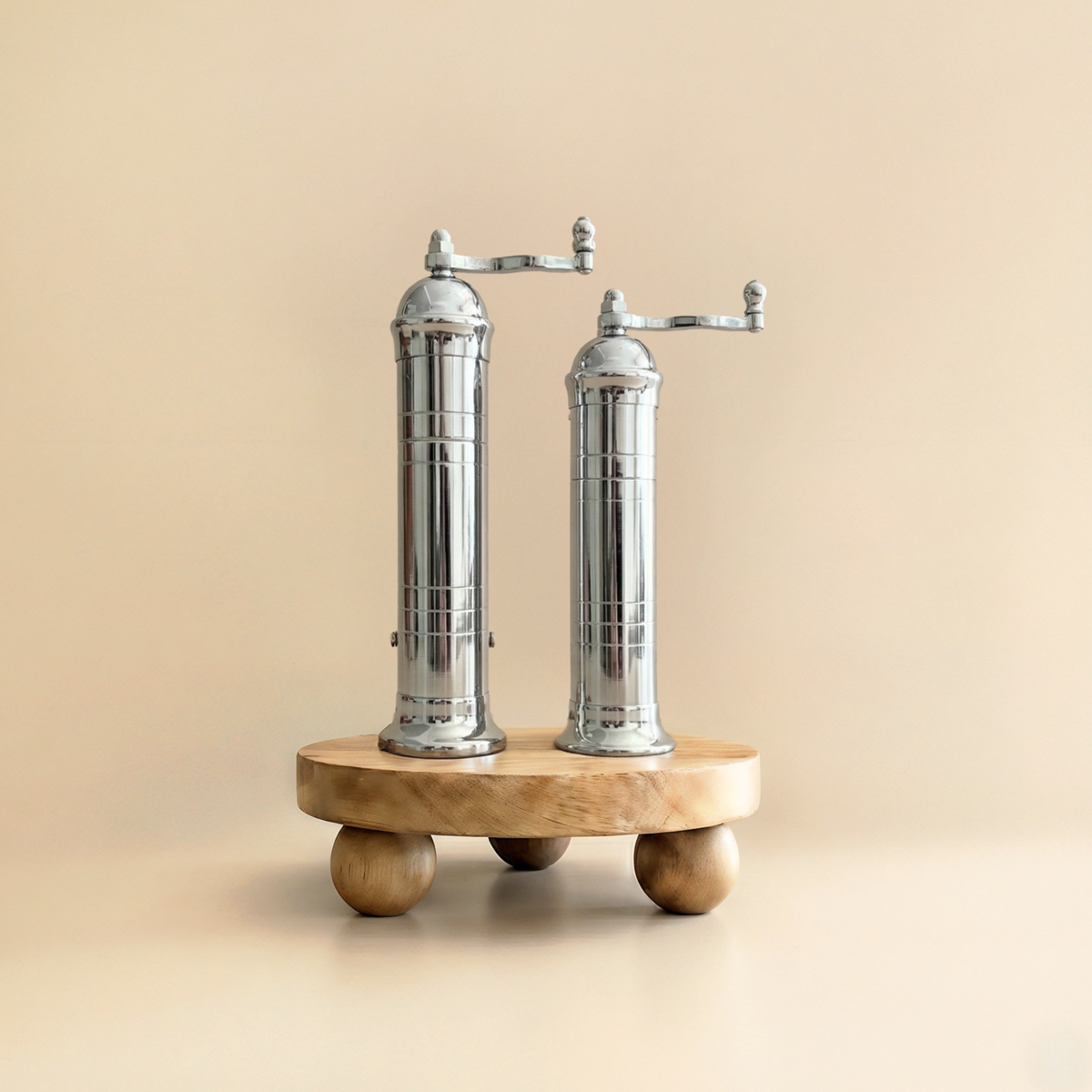 Chrome + Brass Mills Riser Set