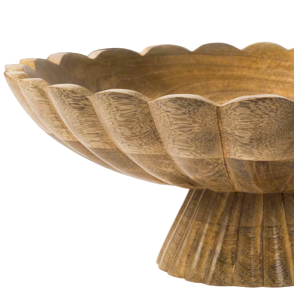 Fluted Pedestal Bowl - Natural