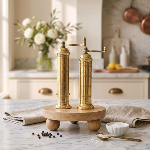 Brass Mills & Riser Set