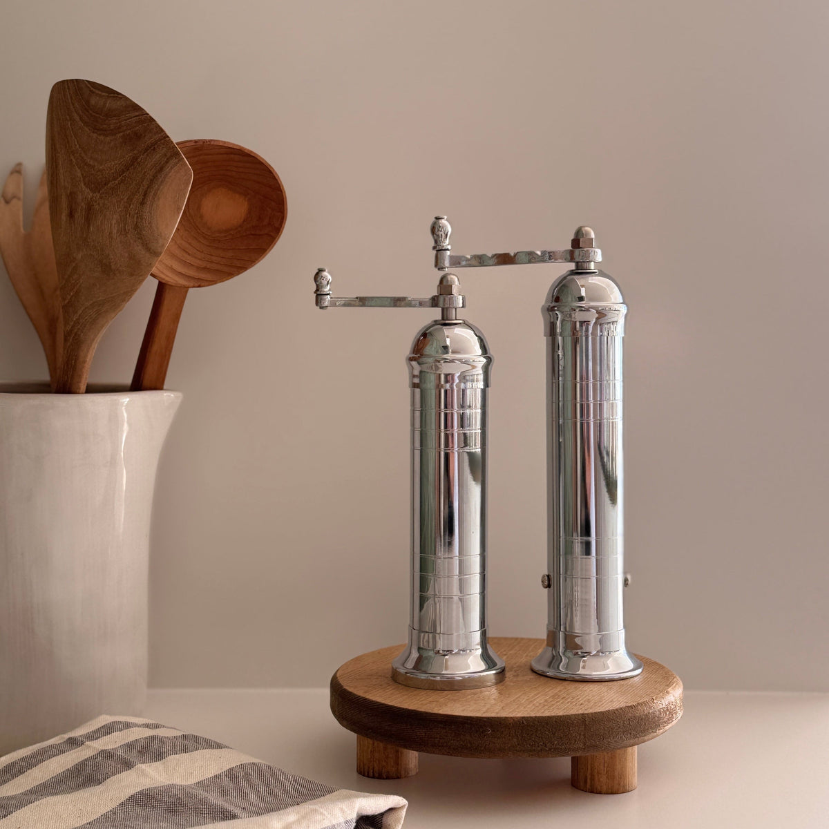 Chrome + Brass Mills Riser Set