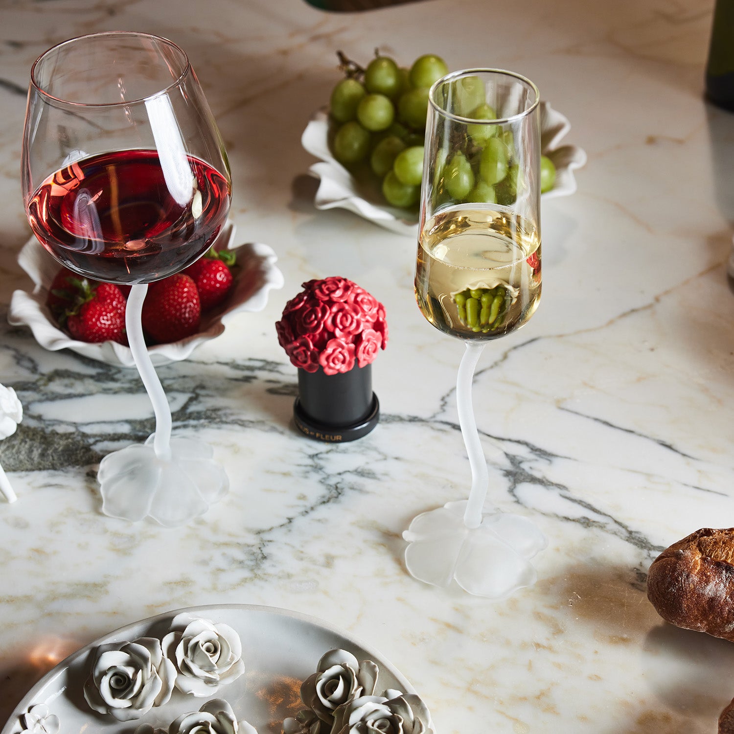 Floral Wine Glasses